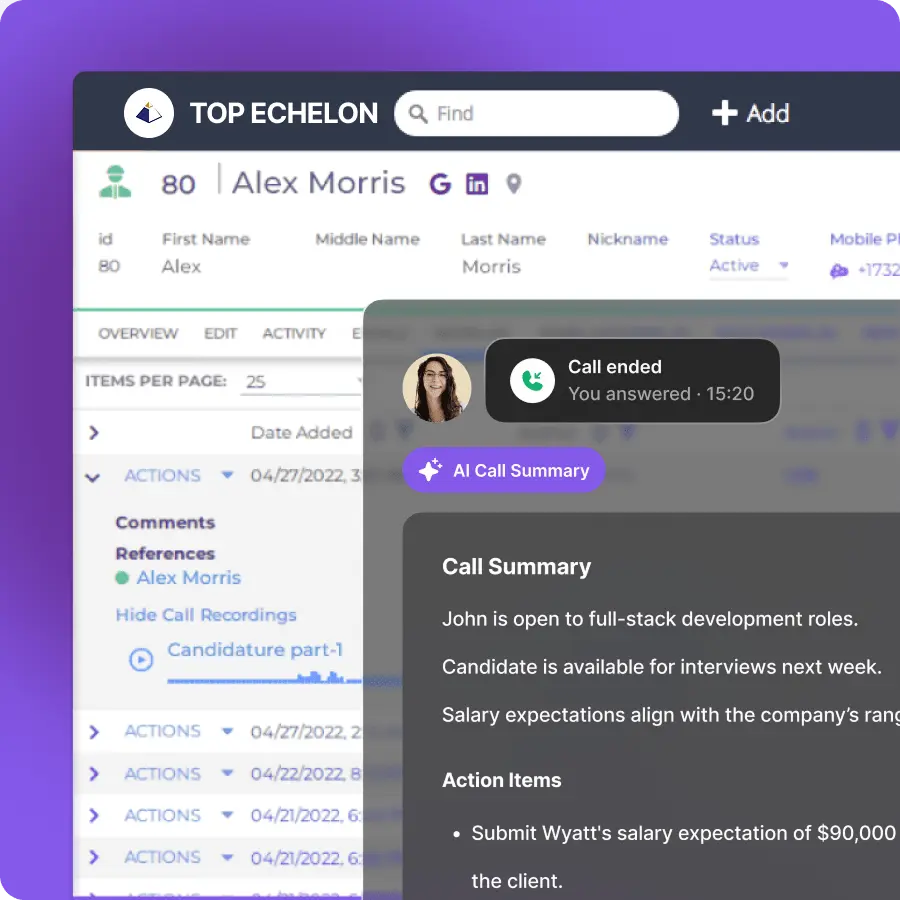 AI-Powered Call Summaries Logged into Your ATS